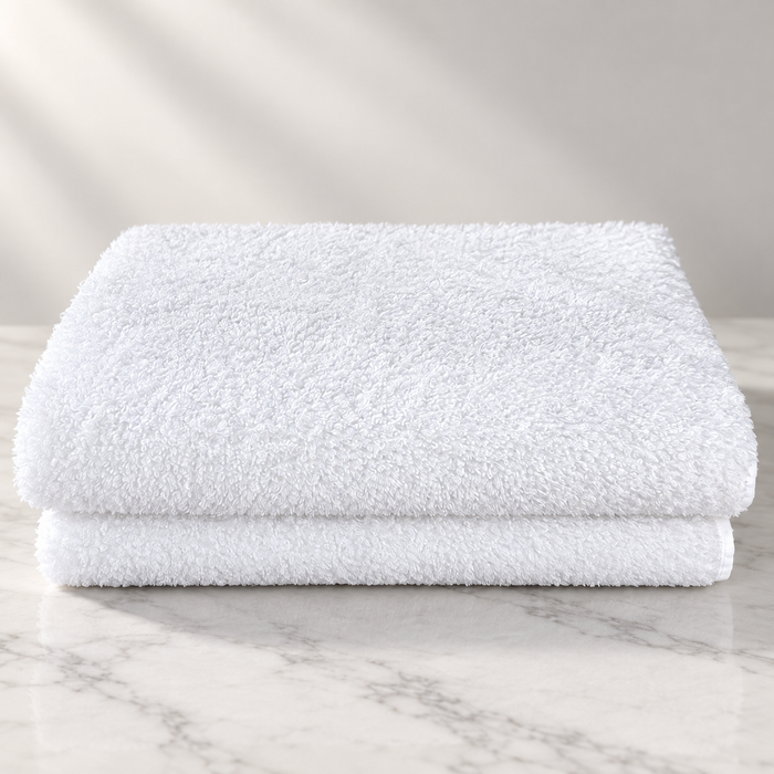 Drap de bain premium blanc plié