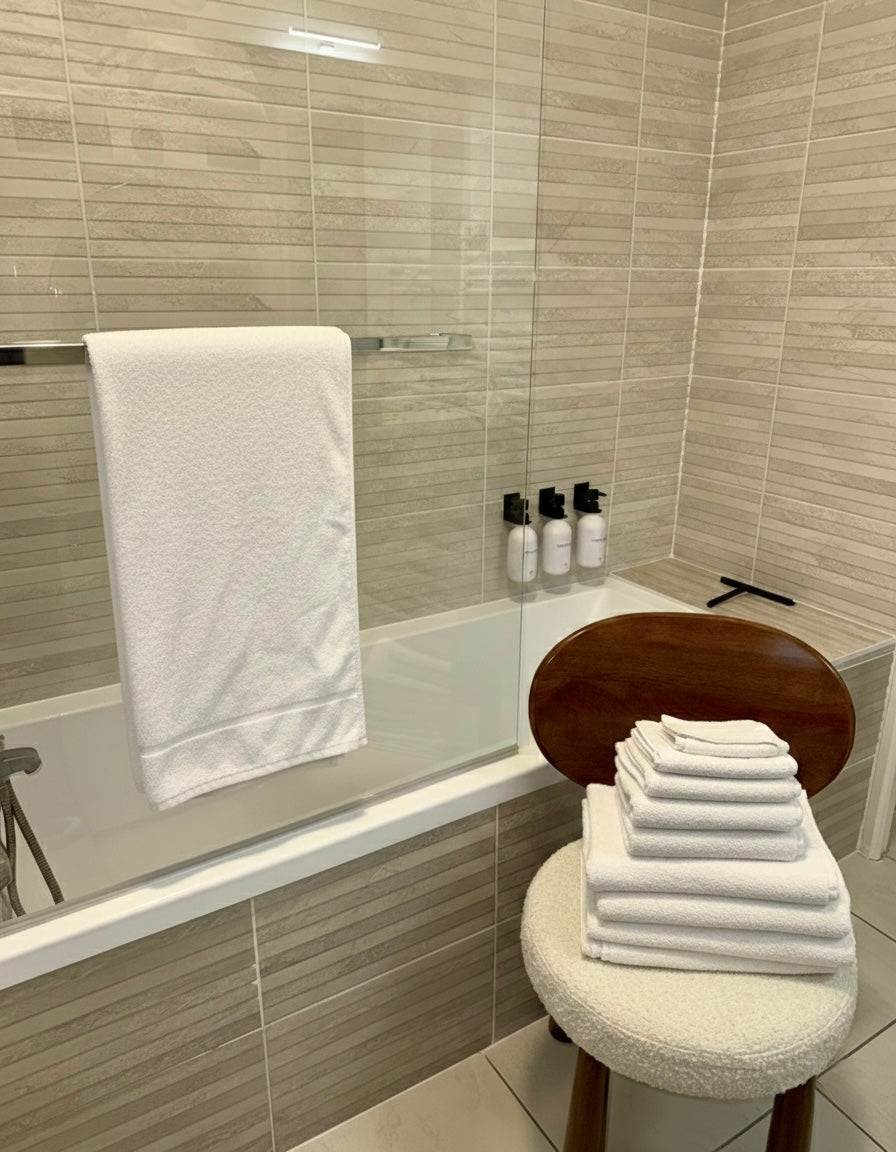 Serviette de Bain recyclée 70x140 cm – Linge d’Hôtel de Qualité