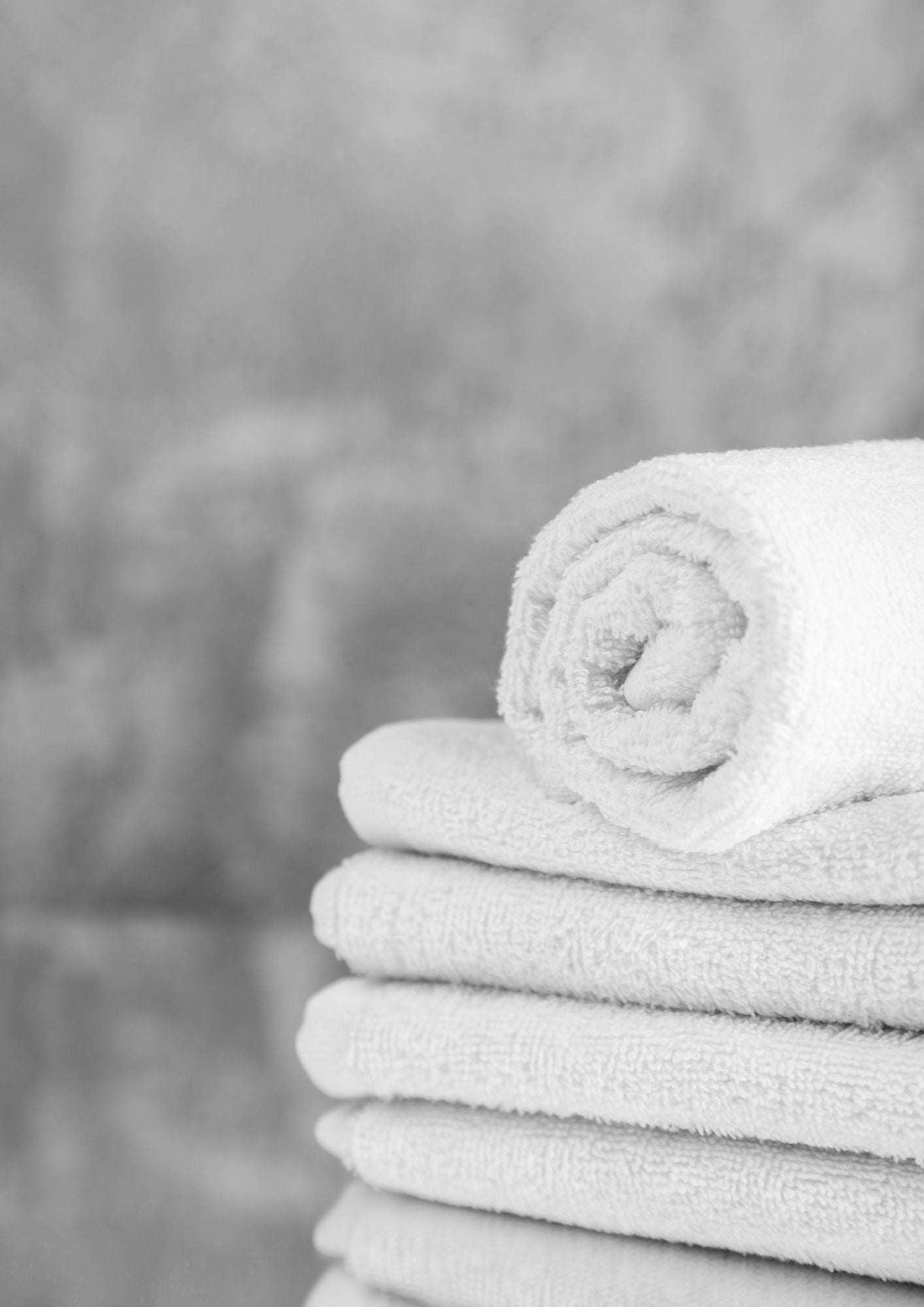 Lot de draps de bain hôteliers 100x150 polycoton blanc premium reconditionnés
