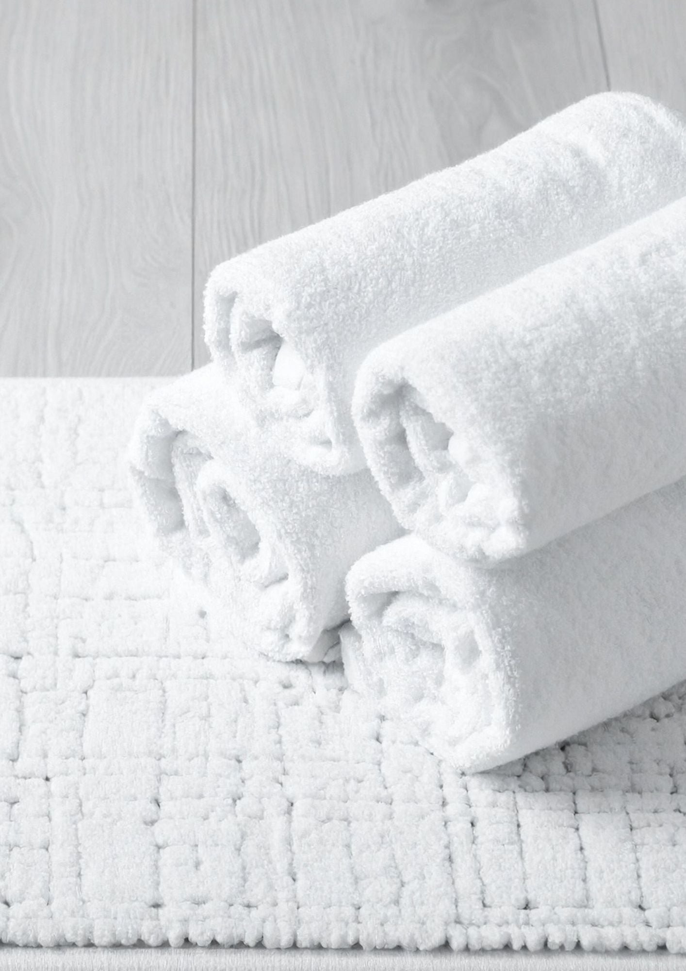 Lot de serviettes de toilette hôtelières 45x90 polycoton blanc premium reconditionnées
