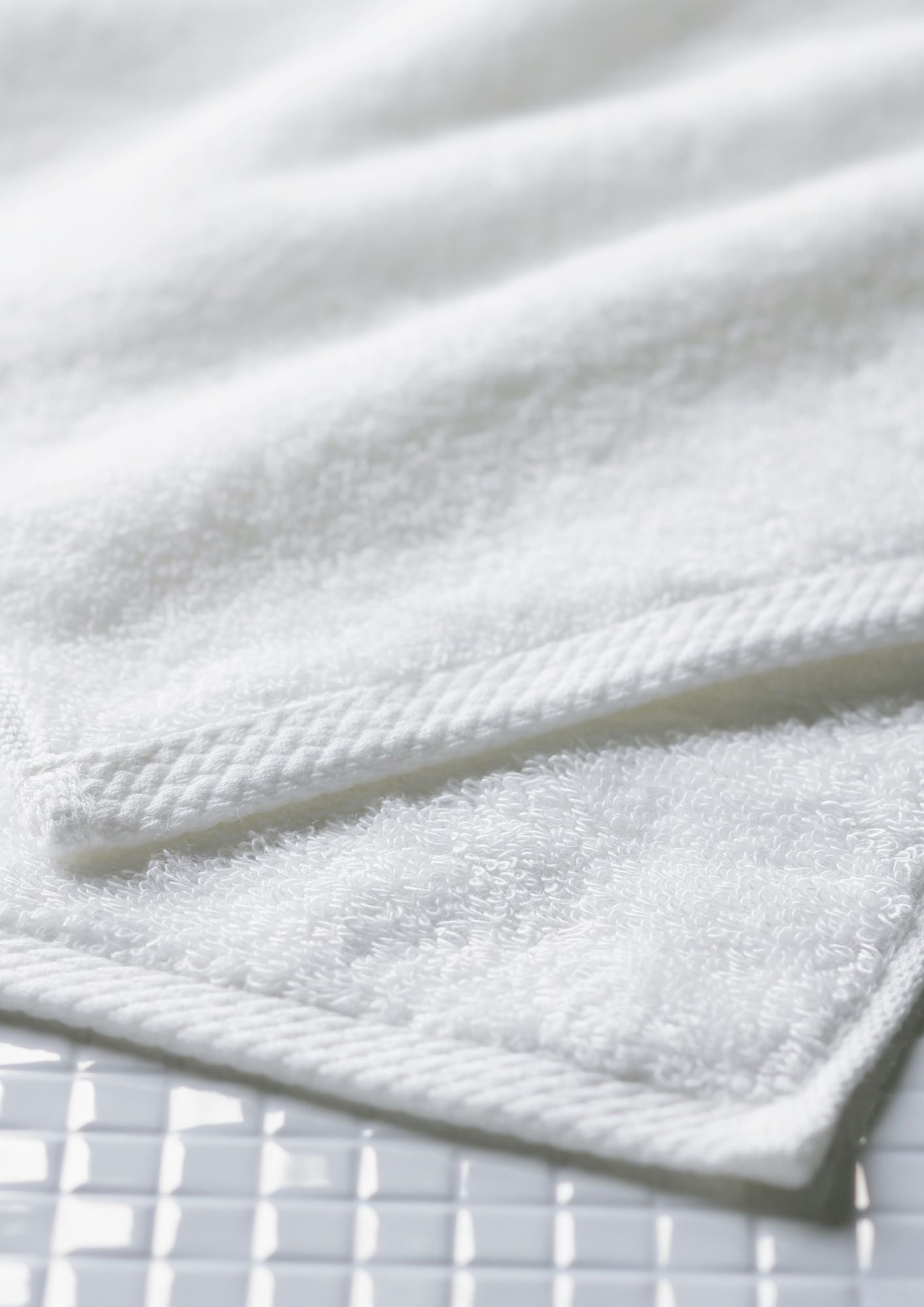 Lot de tapis de bain hôteliers 50x75 coton blanc reconditionnés