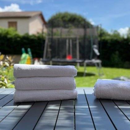 Serviette de toilette 45x90 cm, linge d’hôtel, douce et absorbante, qualité professionnelle éco-responsable