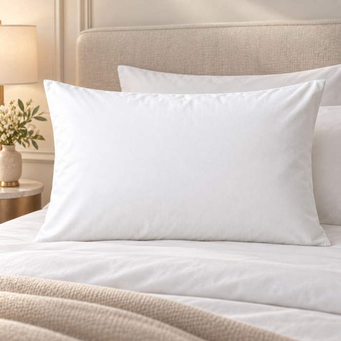 Taie d’oreiller coton 50x75 sur lit