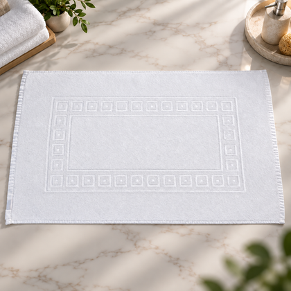 Tapis de bain classique blanc en éponge